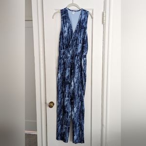 Old Navy Breathe On Athletic Jumpsuit Romper Tonal Tie Dye Blue Small